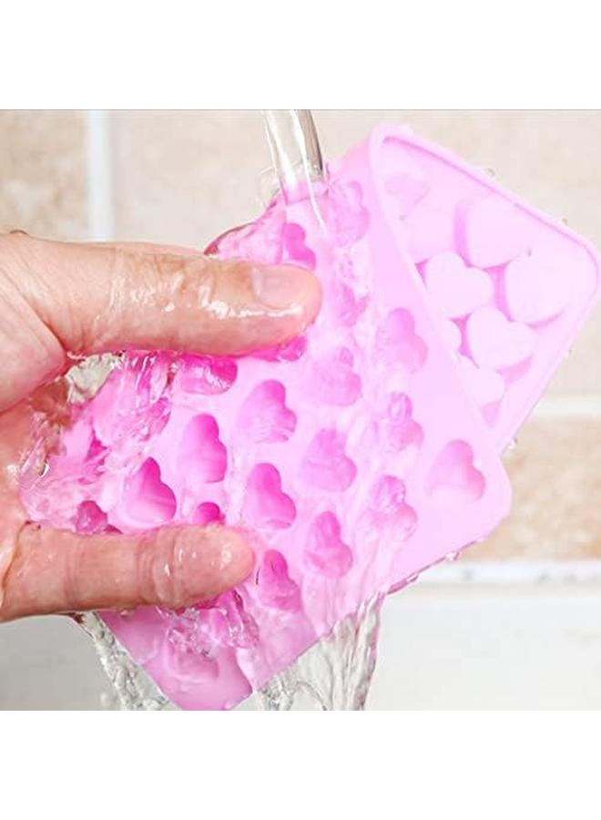 إي سي في في قالب كعك على شكل قلب مكون من 55 فتحة، قالب شوكولاتة من السيليكون غير لاصق من أجل قالب صابون جيلي الحب، صينية حلوى الشوكولاتة، قالب حلوى قابل للتكديس يمكنك صنعه بنفسك - Image 4