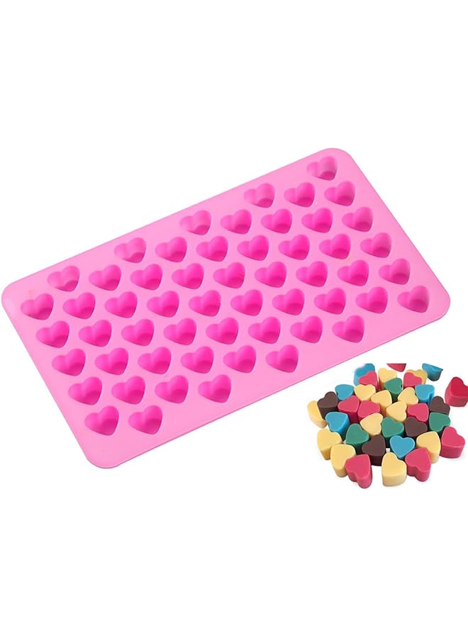إي سي في في قالب كعك على شكل قلب مكون من 55 فتحة، قالب شوكولاتة من السيليكون غير لاصق من أجل قالب صابون جيلي الحب، صينية حلوى الشوكولاتة، قالب حلوى قابل للتكديس يمكنك صنعه بنفسك - Image 1