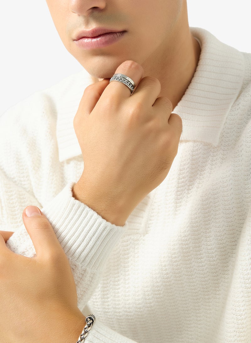 Seventy Five Stainless Steel Chain Spinner Or Fidget Ring - Image 5