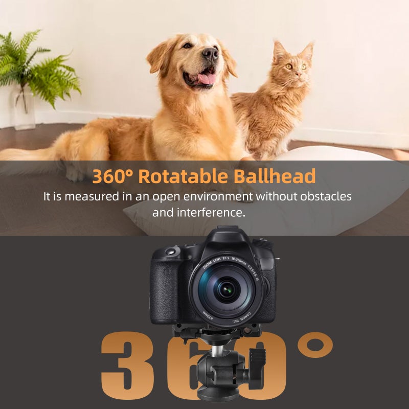 Camera Tripod Mount 360° Rotatable Ballhead 1/4 Inch Screw Integrated Phone Holder Phone Tripod Mount Adapter with Cold Shoe for Vlog Photography Video Recording - Image 4