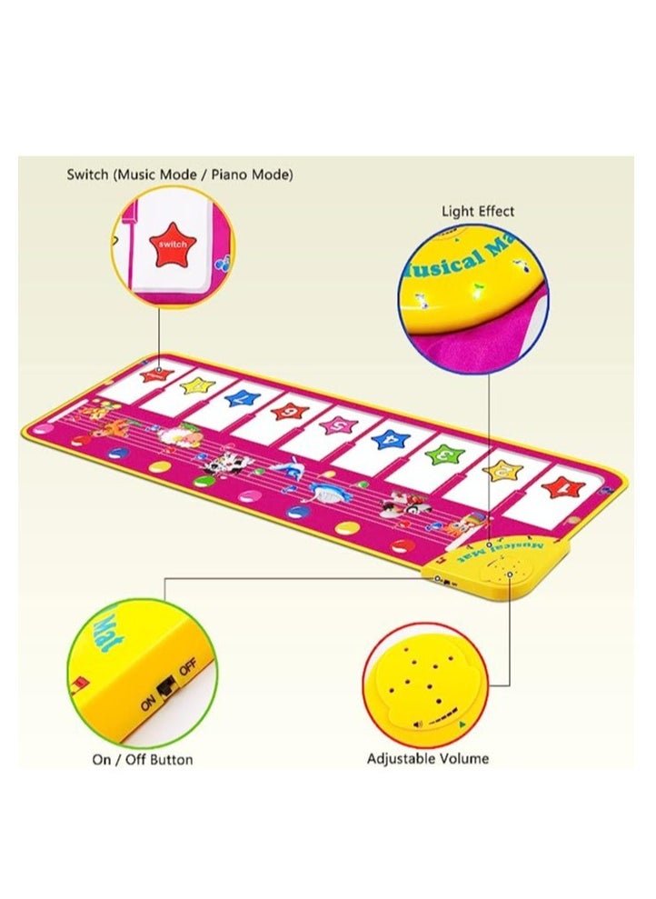 YelaJoy Piano Mat Music Keyboard Game Mat 39.5" Electronic Music Animal Touch Game Blanket Fun Gift Toys  - Image 2
