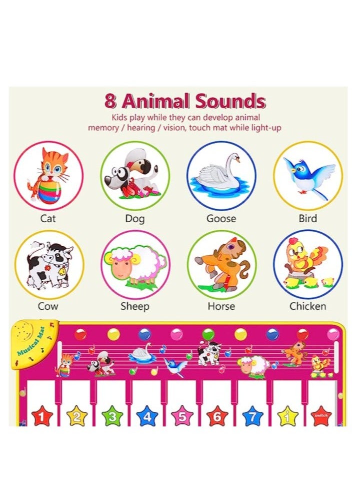 YelaJoy Piano Mat Music Keyboard Game Mat 39.5" Electronic Music Animal Touch Game Blanket Fun Gift Toys  - Image 3