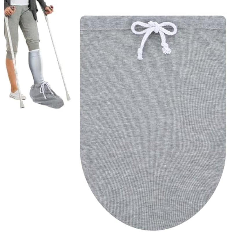 2PCS Cast Sock Cover for Foot, Adjustable Drawstring Leg Cast Sock, Toe Cover Socks Leg Casts Covers Below The Knee, Plaster Socks for Feet, Suitable for Men and Women - Image 1