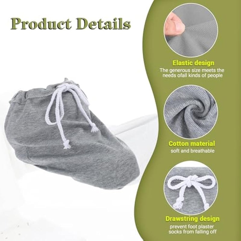 2PCS Cast Sock Cover for Foot, Adjustable Drawstring Leg Cast Sock, Toe Cover Socks Leg Casts Covers Below The Knee, Plaster Socks for Feet, Suitable for Men and Women - Image 3