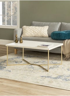 Modern Coffee Table with Faux Marble Top and Gold Metal Frame - Minimalist Design - pzsku/Z833120014152A982006FZ/45/_/1737217027/aa10b60a-502f-48ec-8537-58b2d930e379