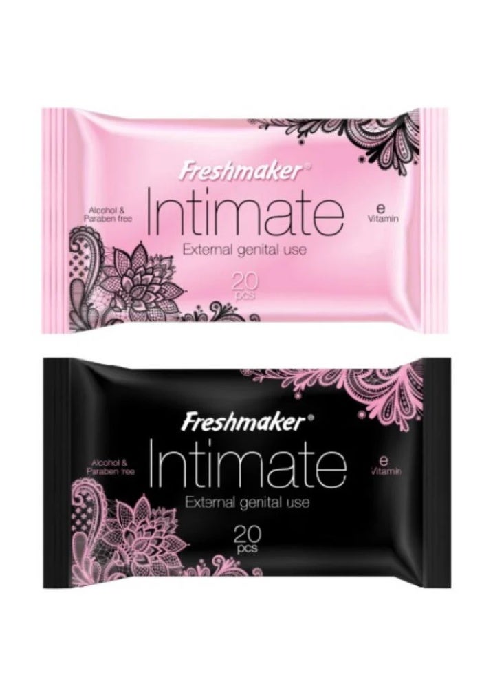 Intimate Wipes with Vitamin E, 20 Wipes | 1 Piece