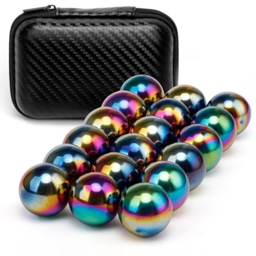 LNCOJOLM 20 PCS Rainbow Magnet Stone Ball Fidget Toys for Adults Fidget Mangetic Rock with Fiber Case Replacement for Ferrite Putty Office Desk Decoration Stress Relief Gift - Image 1