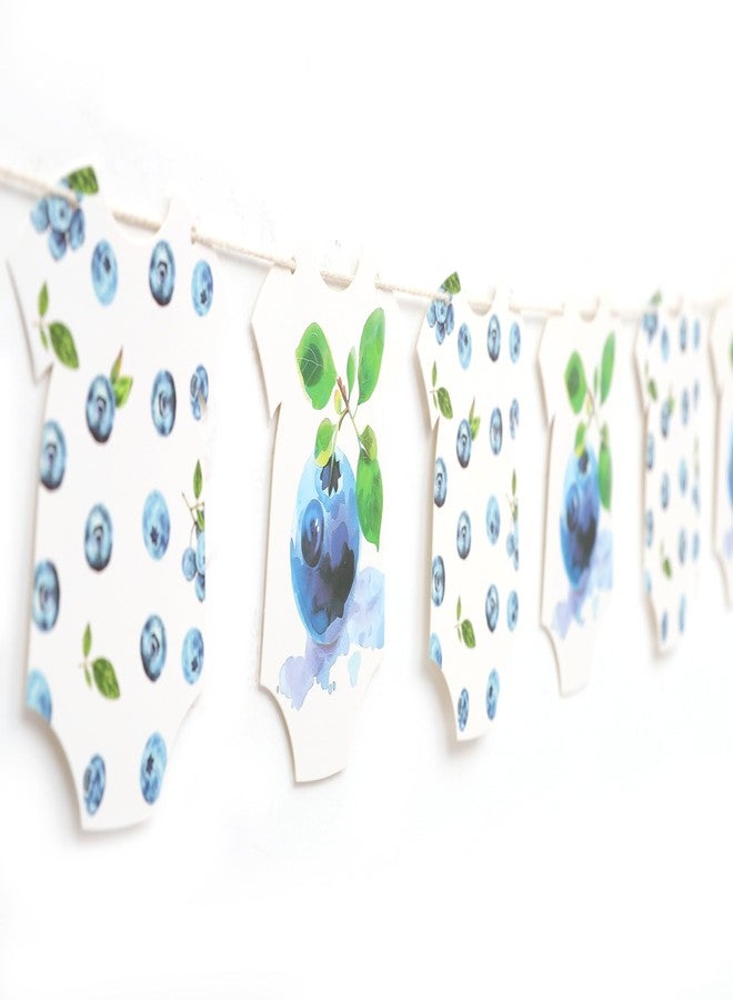 UOAOU Blueberry Bodysuit Banner - Baby Shower Decoration,Bodysuit Gender Reveal Party Banner,Blueberry Baby Shower Decorations,Berry Decor (Blueberry) - Image 1
