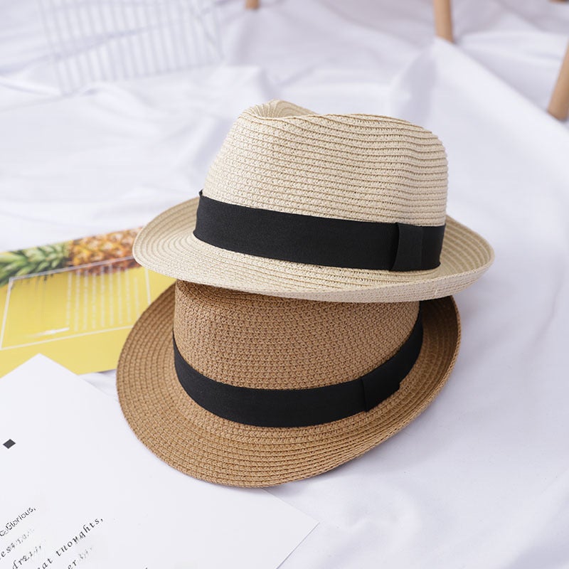 2019 Summer Fashion Kids Straw Hat Beach Cap Light brown  - Image 3