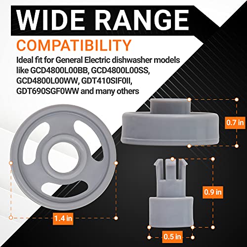 BlueStars WD12X10231 Dishwasher Lower Rack Wheel with Stud - Compatible with General Electric Dishwashers - Easy to Install - Replaces 1263942 AP3994981 PS1481883 EA1481883 - PACK OF 8 - Image 2
