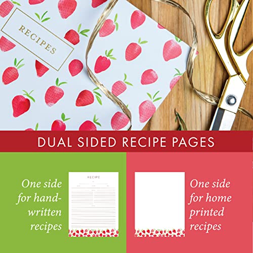 Jot  Mark Jot & Mark 8.5" x 11" 3 Ring Recipe Binder with Spill-Proof Clear Binder Sleeves Sheet Protector, 30 Dual-Sided Recipe Card Pages for Written & Printed Recipes, Tabbed Dividers, Strawberry Wilds - Image 5