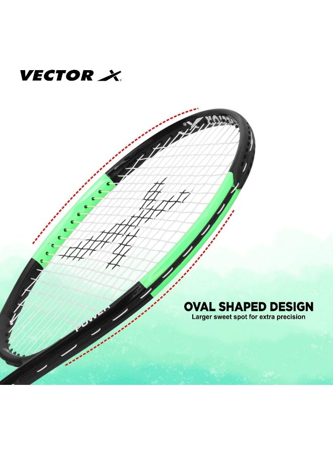 Vector X VXT-520 26 Inch Strung Tennis Racquet with Cover – Lightweight Adult Tennis Racket, High Precision & Comfort, Orange - Image 3
