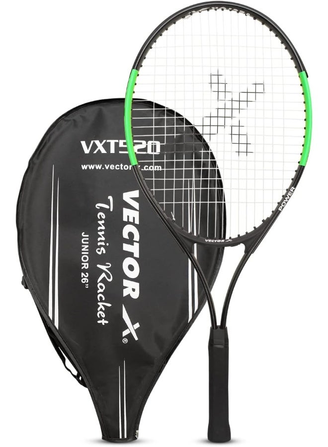 Vector X VXT-520 26 Inch Strung Tennis Racquet with Cover – Lightweight Adult Tennis Racket, High Precision & Comfort, Orange - Image 1