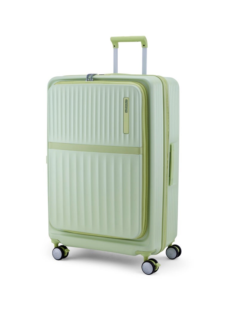 AMERICAN TOURISTER Trento + Suitcase, Check-In Size 76 cm / 28 inch, 4 Spinner Wheels, Hard Top, Polycarbonate, Matcha|Lightweight|2 In 1 Optimov™ Shock Absorbing Wheels|Book Opening|Expandable|TSA Lock|Waterproof Section - 3 Years International Warranty - Image 1