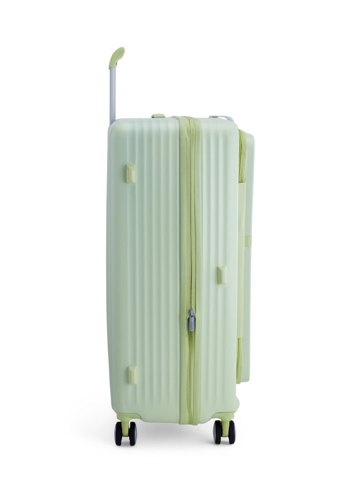 AMERICAN TOURISTER Trento + Suitcase, Check-In Size 76 cm / 28 inch, 4 Spinner Wheels, Hard Top, Polycarbonate, Matcha|Lightweight|2 In 1 Optimov™ Shock Absorbing Wheels|Book Opening|Expandable|TSA Lock|Waterproof Section - 3 Years International Warranty - Image 2