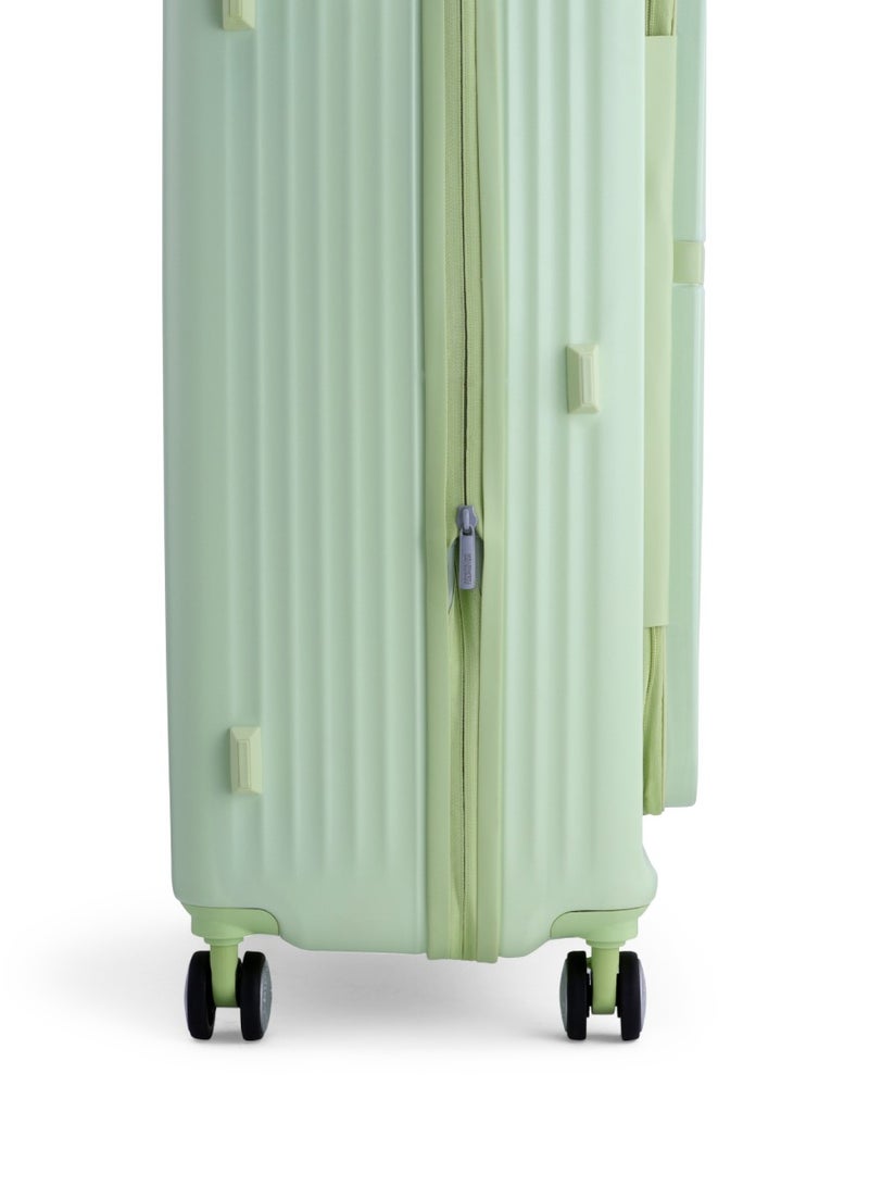 AMERICAN TOURISTER Trento + Suitcase, Check-In Size 76 cm / 28 inch, 4 Spinner Wheels, Hard Top, Polycarbonate, Matcha|Lightweight|2 In 1 Optimov™ Shock Absorbing Wheels|Book Opening|Expandable|TSA Lock|Waterproof Section - 3 Years International Warranty - Image 5