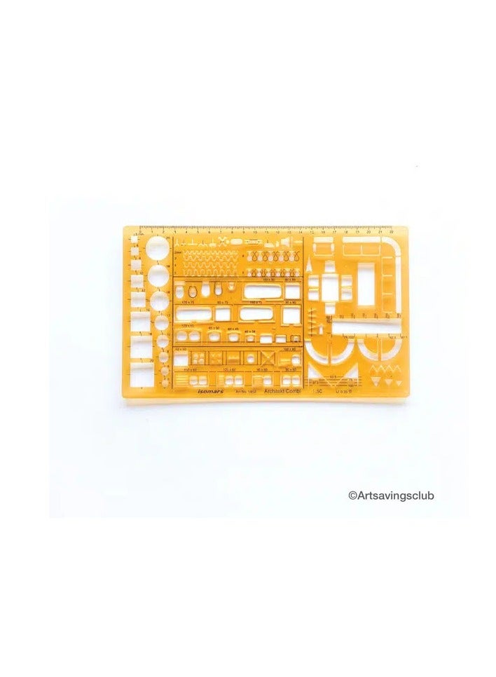 Isomars Architect Design Drawing 1:50 Scale Template Orange