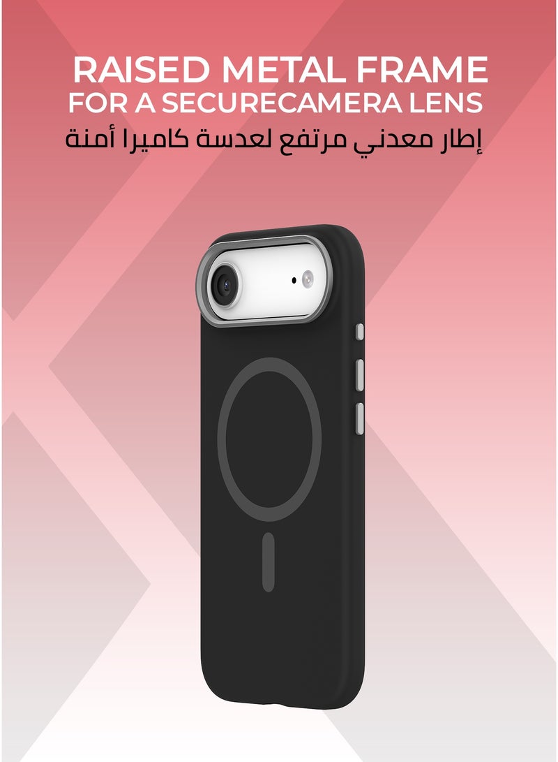 زوندا كفر بيور ايفون 17 اير ماج سيف لون اسود - بطانة داخلية من المايكروفايبر لحماية من الخدوش،إطار كاميرا معدني مرتفع لحماية العدسة، مصنوع من السيليكون السائل مع طبقة مقاومة  للبصمات، متوافق مع ملحقات MagSafe - Image 4