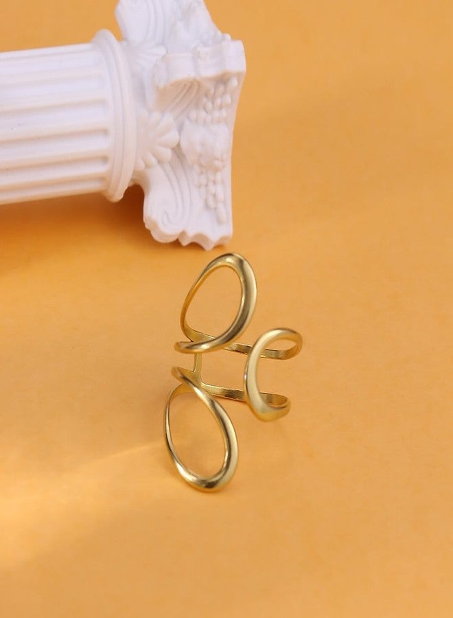 CSIYANJRY99 Gold Rings for Women Non Tarnish Adjustable Thumb Ring for Women Finger Ring Chunky Gold Silver Rings Anillos Para Mujer Stainless Steel New Year Anniversary Birthday Jewelry, Stainless - Image 5