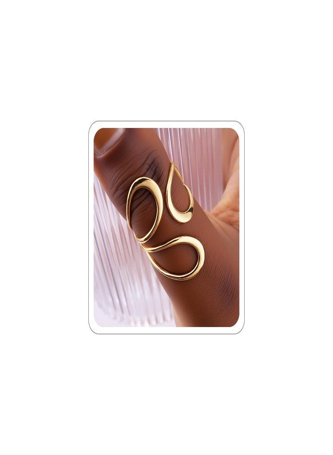 CSIYANJRY99 Gold Rings for Women Non Tarnish Adjustable Thumb Ring for Women Finger Ring Chunky Gold Silver Rings Anillos Para Mujer Stainless Steel New Year Anniversary Birthday Jewelry, Stainless - Image 1