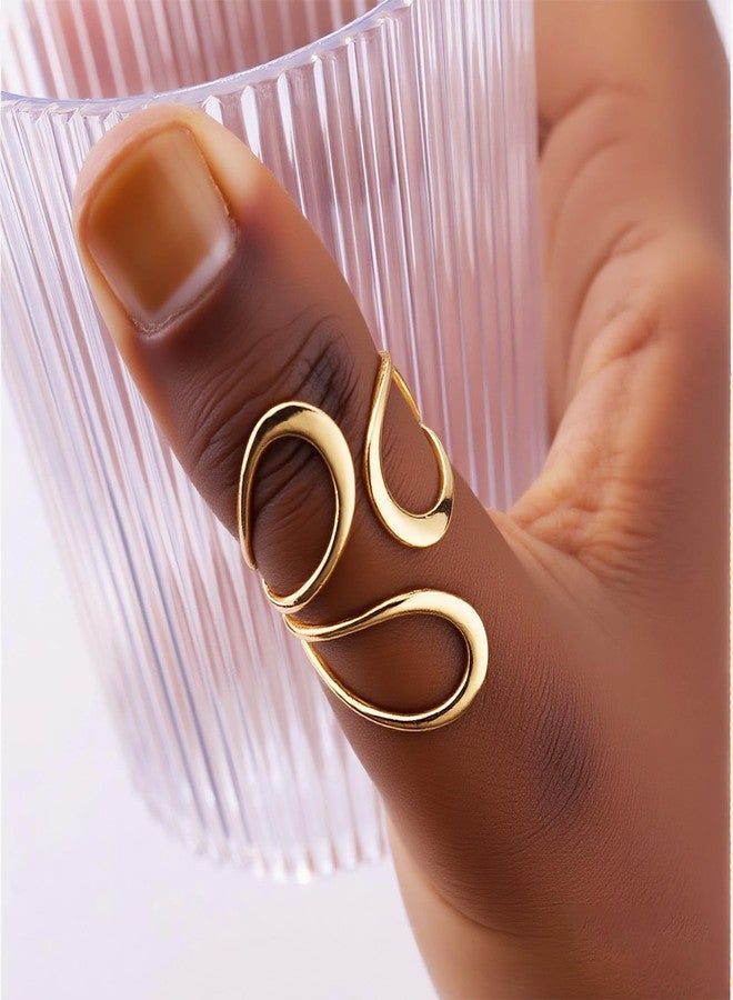 CSIYANJRY99 Gold Rings for Women Non Tarnish Adjustable Thumb Ring for Women Finger Ring Chunky Gold Silver Rings Anillos Para Mujer Stainless Steel New Year Anniversary Birthday Jewelry, Stainless - Image 2