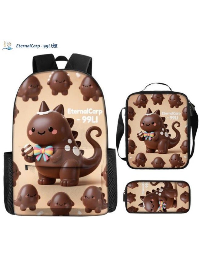 Bright Li Fire Shoulder + hand-held + stationery bag | Cartoon bag 3-piece set, easy to cope with various occasions (available for students, children, friends' outings, mountain climbing, school, etc.) | Back to school season/holiday gifts - 8 - Image 1