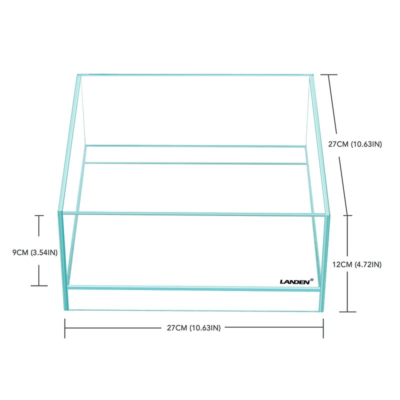 LANDEN Glass Air Aquarium Tank Multi-Scene Landscape Aquarium, 1.6Gallon Rimless Low Iron Shallow Tank,10.63" WÃ—10.63" DÃ—4.72" H (27cmx27cmx12cm) 5mm Thickness - Image 3