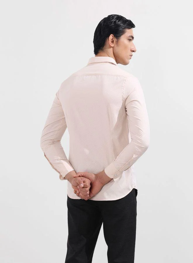 شركة المرآب الهندية Men Slim Fit Geometric Printed Small Collar Full Sleeves Shirt