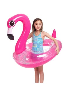 JOYIN Inflatable Flamingo Pool Float With Glitters Tubes For Floating Fun Beach Floaties Pool Toys Summer Party Decorations For Kids (37.5” X 32.25” X 37”)  - Image 3