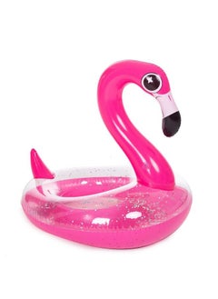 JOYIN Inflatable Flamingo Pool Float With Glitters Tubes For Floating Fun Beach Floaties Pool Toys Summer Party Decorations For Kids (37.5” X 32.25” X 37”)  - Image 1