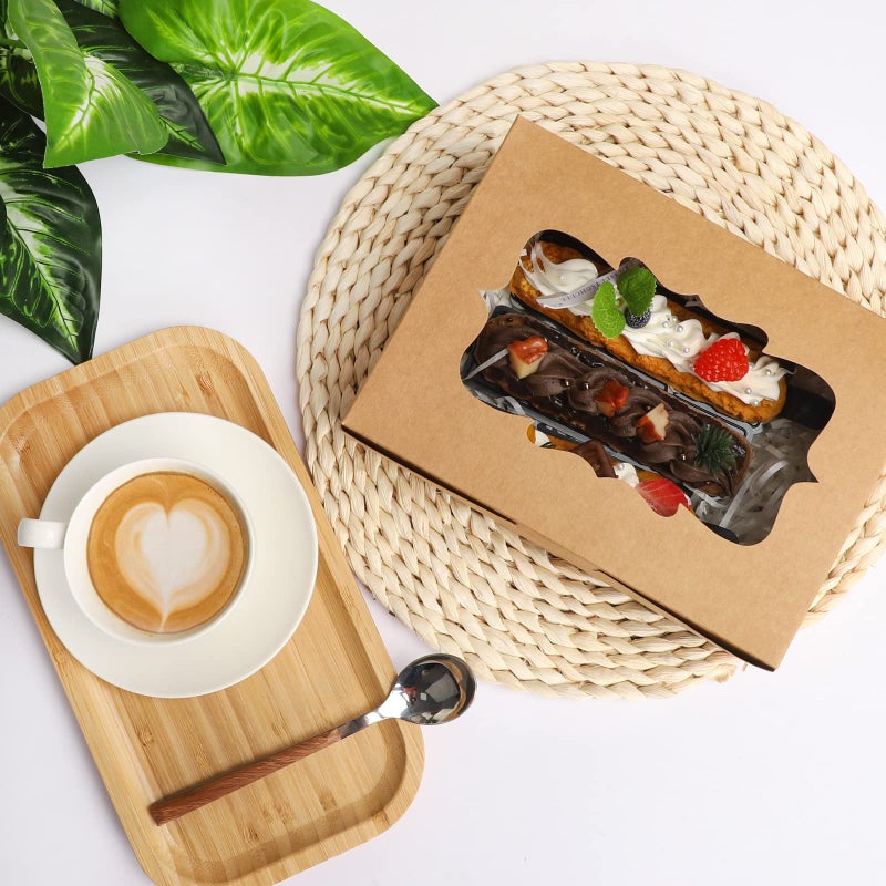 TOMNK 48pcs 8x6x2.5 Inches Cookie Boxes, Treat Boxes with 3 Style Window, for Chocolate Strawberries Muffins Donuts and Party Favor - Image 5