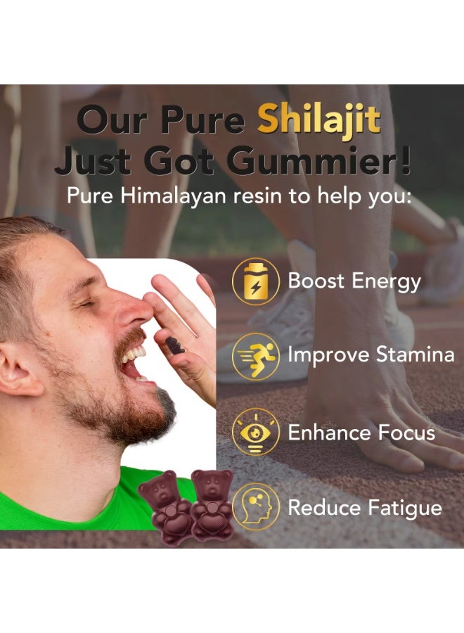 Acentiallabs 60Pcs Shilajit Gummies for Men & Women 400mg Pure Himalayan Shilajit Gold Gummies Rich in 85+ Minerals, Authentic Flavor, 100% Natural, 60 Gummies - Image 3
