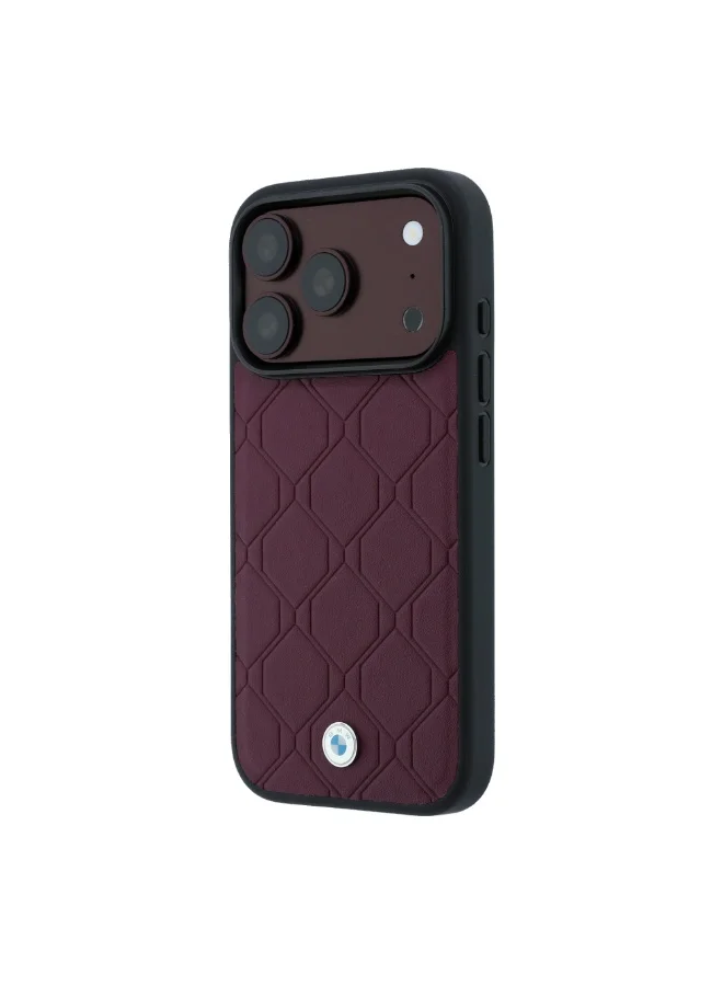 Bmw iPhone 18 Pro Max MagSafe Case with Quilted PU Leather Finish and Metal Propeller Logo Hard Cover Signature
