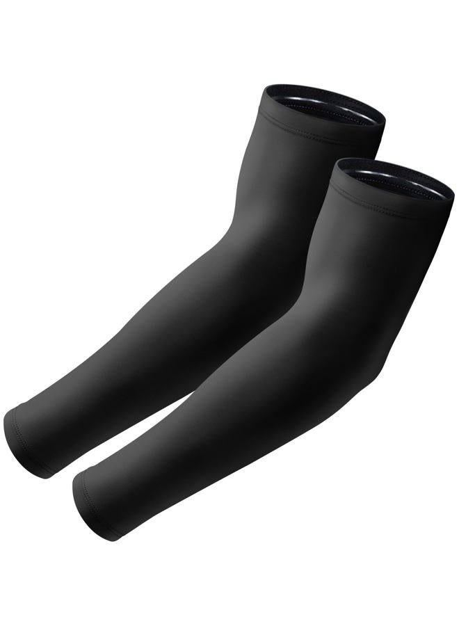 Aprilswan Arm Sleeves, UV Sun Protection Sports Non Slip Compression Cover for Men/Women, 1 Pairs - Black, One size - Image 1
