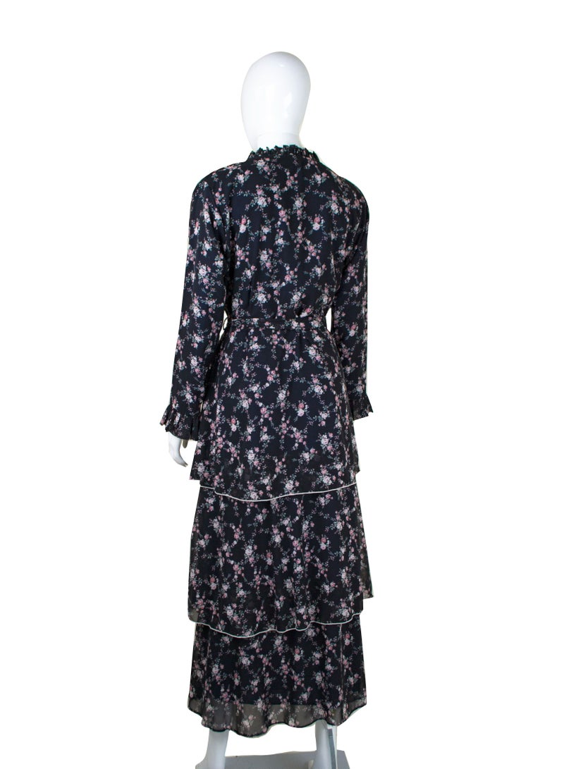 Women Floral Long Dress Multicolour 9 - Image 3