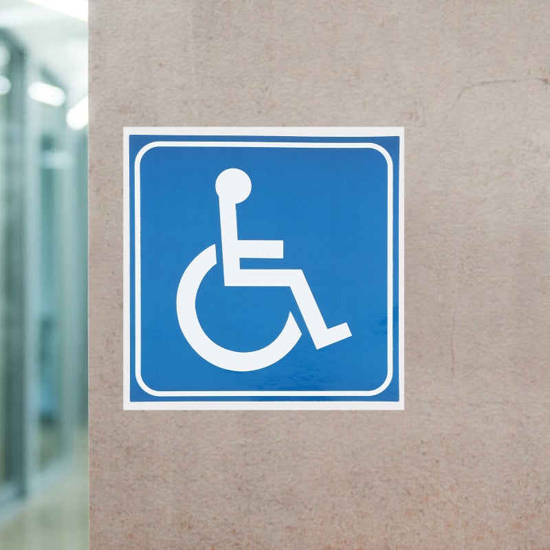 8 pcs Disabled Stickers Adhesive Disabled Symbol Signs Decals (Color Difference) - Image 5