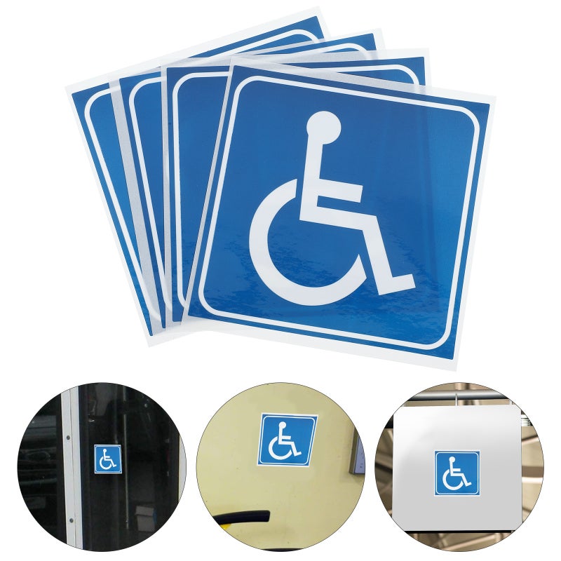 8 pcs Disabled Stickers Adhesive Disabled Symbol Signs Decals (Color Difference) - Image 3