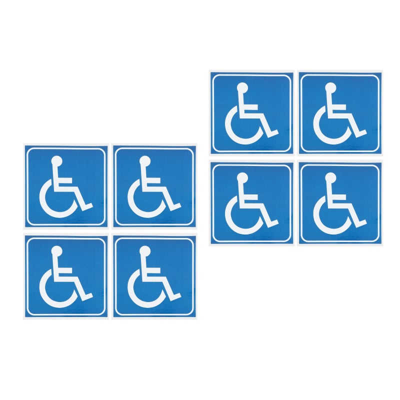 8 pcs Disabled Stickers Adhesive Disabled Symbol Signs Decals (Color Difference) - Image 1