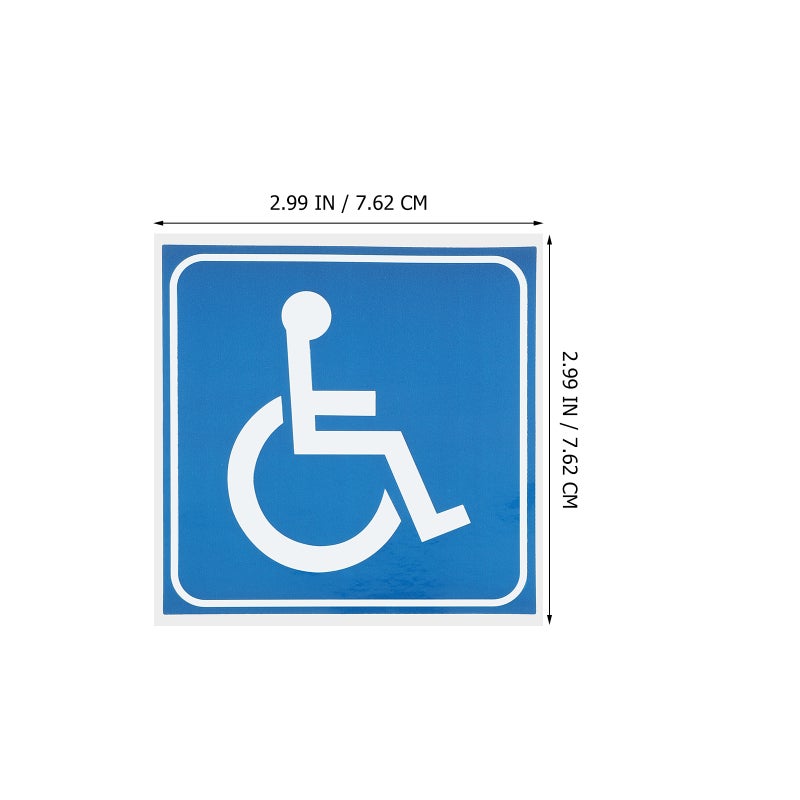 8 pcs Disabled Stickers Adhesive Disabled Symbol Signs Decals (Color Difference) - Image 2