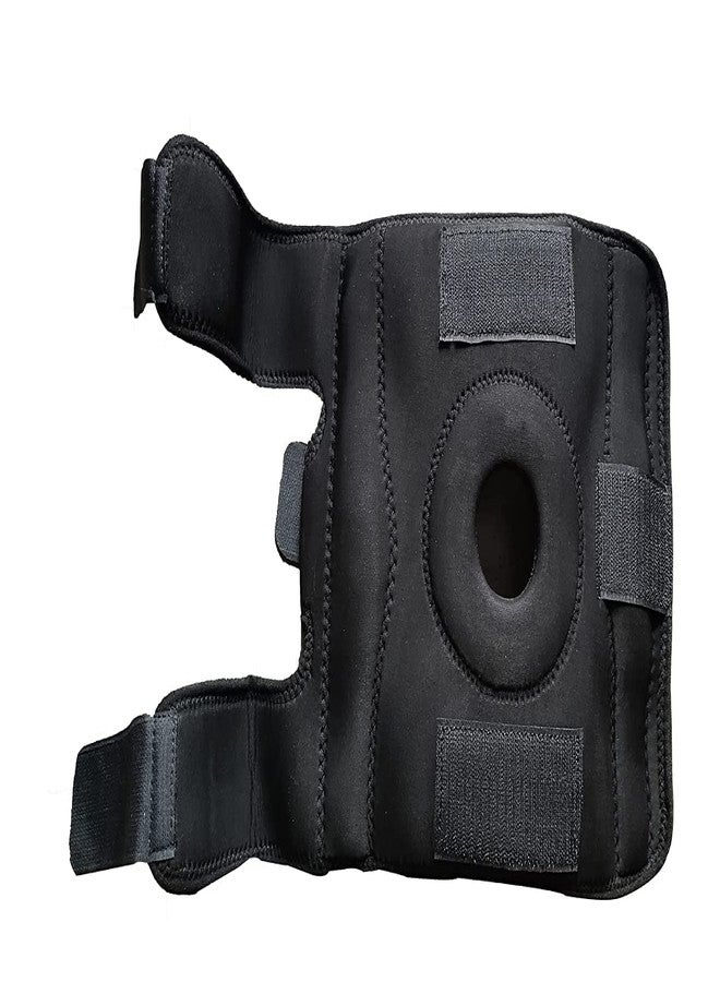 KUDIZE Open Patella Hinged Knee Brace for Knee Joint Pain Relief Functional Knee Support Cap Sleeve for Men & Women Ligament Tear Wraparound Stabilizer Black (1 Pair / 2 Pcs) (L) - Image 2