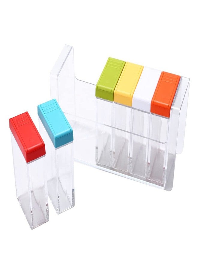 DealFry Plastic Transparent Seasoning Box Spices Case, Premium Multipurpose Plastic Spice Rack, 6 pcs Spice Jar (Green) - Image 2