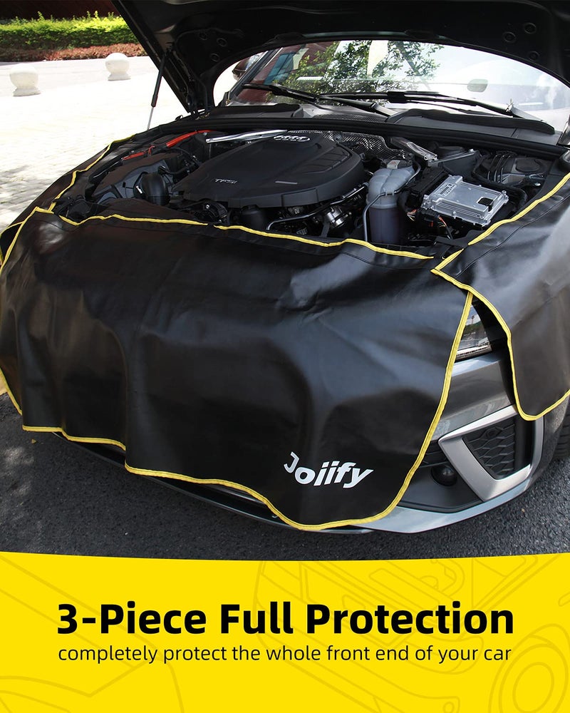 Joiify 3 Pcs Fender Covers for Mechanics, 25 Strong Magnets, Microfiber Leather Car Fender Protector Mats - Size M - Image 2
