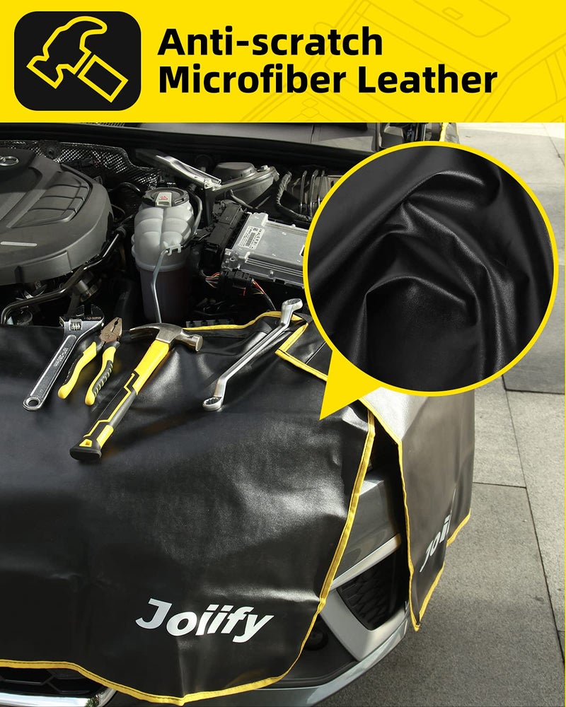 Joiify 3 Pcs Fender Covers for Mechanics, 25 Strong Magnets, Microfiber Leather Car Fender Protector Mats - Size M - Image 3