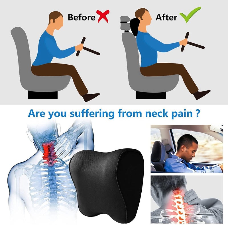 NOVIMED Car Neck Pillow - Headrest for Office and Gaming Chair - Soft Memory Foam Orthopedic Cushion - Chair Attachment for Neck Support - Ideal Head Neck Rest Pillow for Home Office and Driving - Image 5