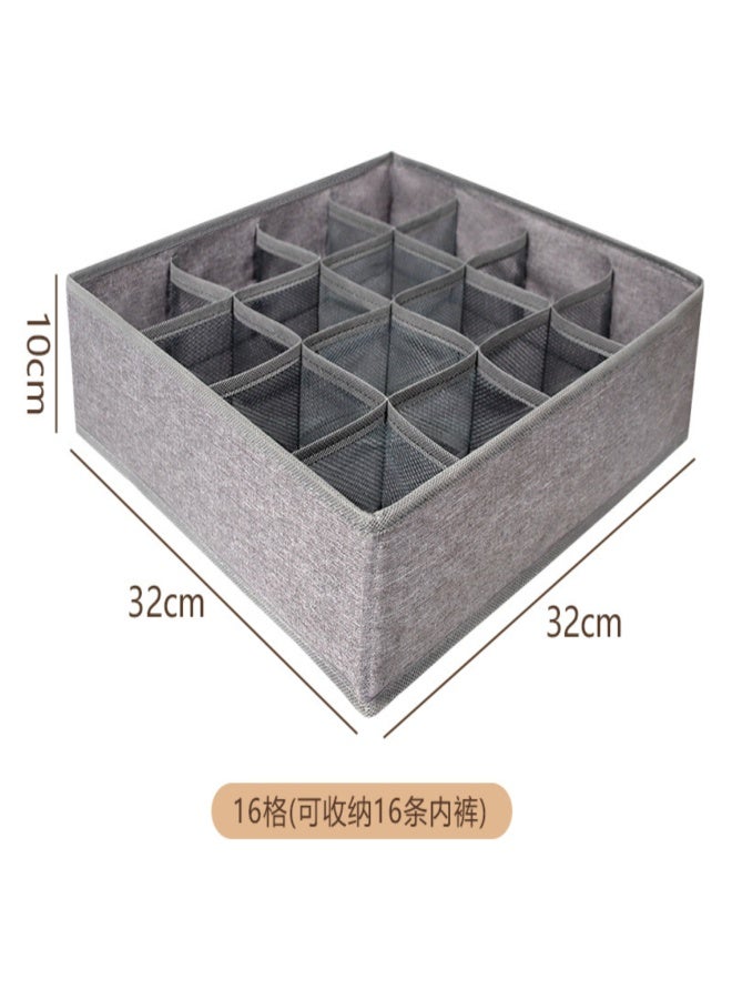Foldable drawer - type fabric storage box for grid - style socks and underwear storage, a home - used partitioned organizing storage box - Image 3