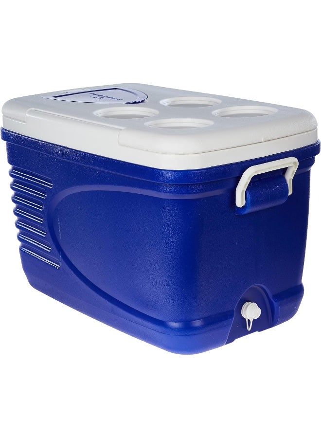 PRINCEWARE 30-Litre Ice Box Thermo insulated Picnic Cool Box-Thermo Keeper Container Expanded Cooler Fishing Ice Box (Blue,Red,Orange Mixed Colour) - Image 1