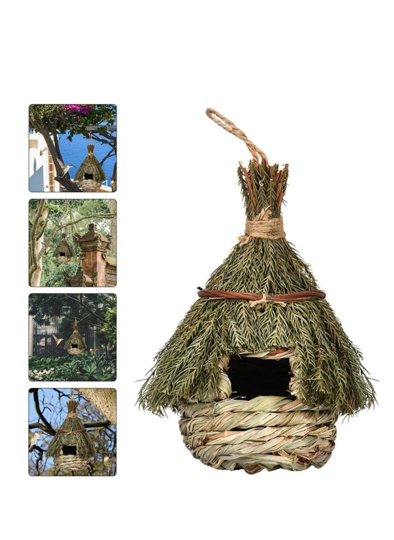SYOSI - Bird Nest Straw Rope Woven Bird Nest Bird House for outside Woven Nest Birds Warm Bird House Aquatic Rope Natural Pine Needles Bird House Gardening Decor Outside Bird House - Image 1