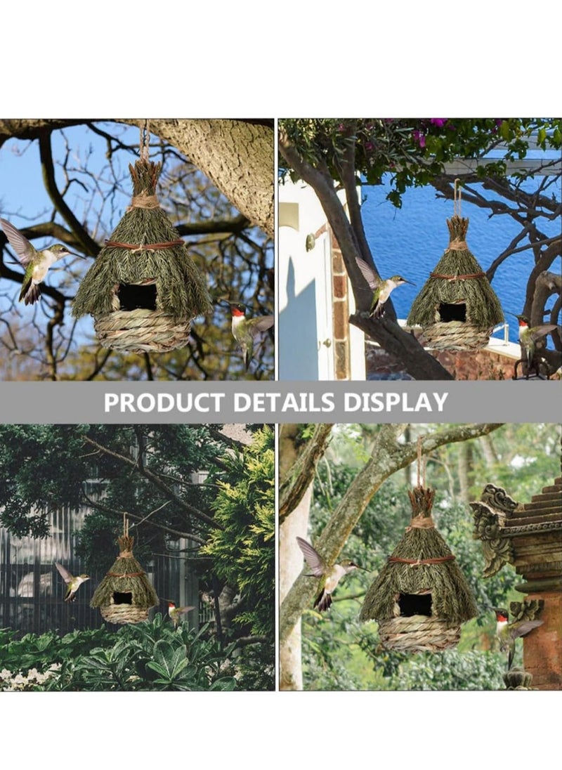 SYOSI - Bird Nest Straw Rope Woven Bird Nest Bird House for outside Woven Nest Birds Warm Bird House Aquatic Rope Natural Pine Needles Bird House Gardening Decor Outside Bird House - Image 1