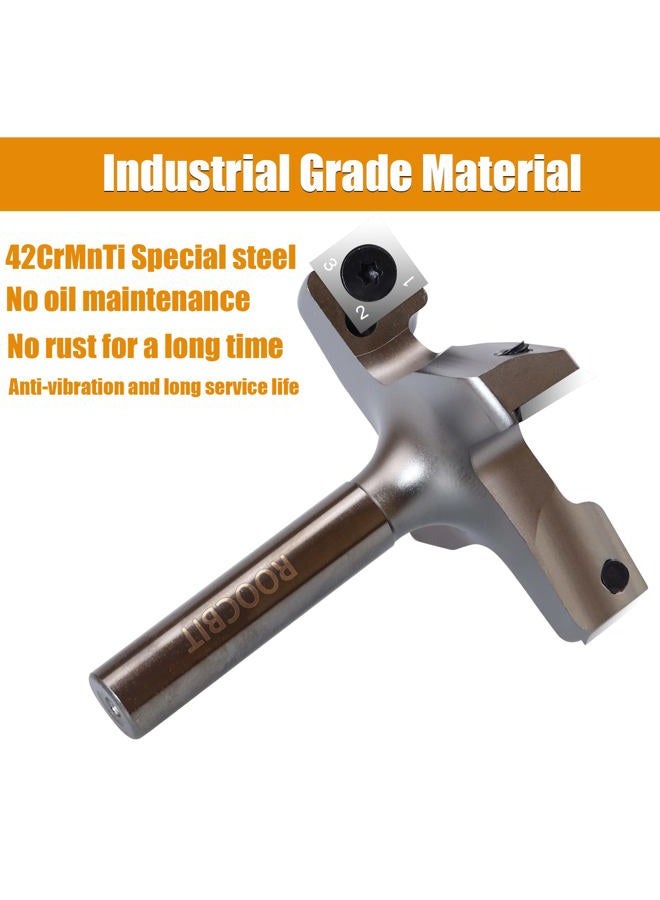 ROOCBIT CNC Spoilboard Surfacing Router Bit, 1/2" Shank 3" Cutting Diameter, Carbide Insert Slab Flattening Router Bit Planing Bit Wood Planer Bit Woodworking Tools Comes with 10PCS Blades - Image 2