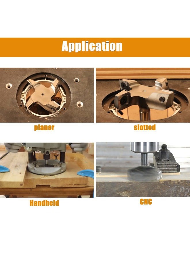 ROOCBIT CNC Spoilboard Surfacing Router Bit, 1/2" Shank 3" Cutting Diameter, Carbide Insert Slab Flattening Router Bit Planing Bit Wood Planer Bit Woodworking Tools Comes with 10PCS Blades - Image 3